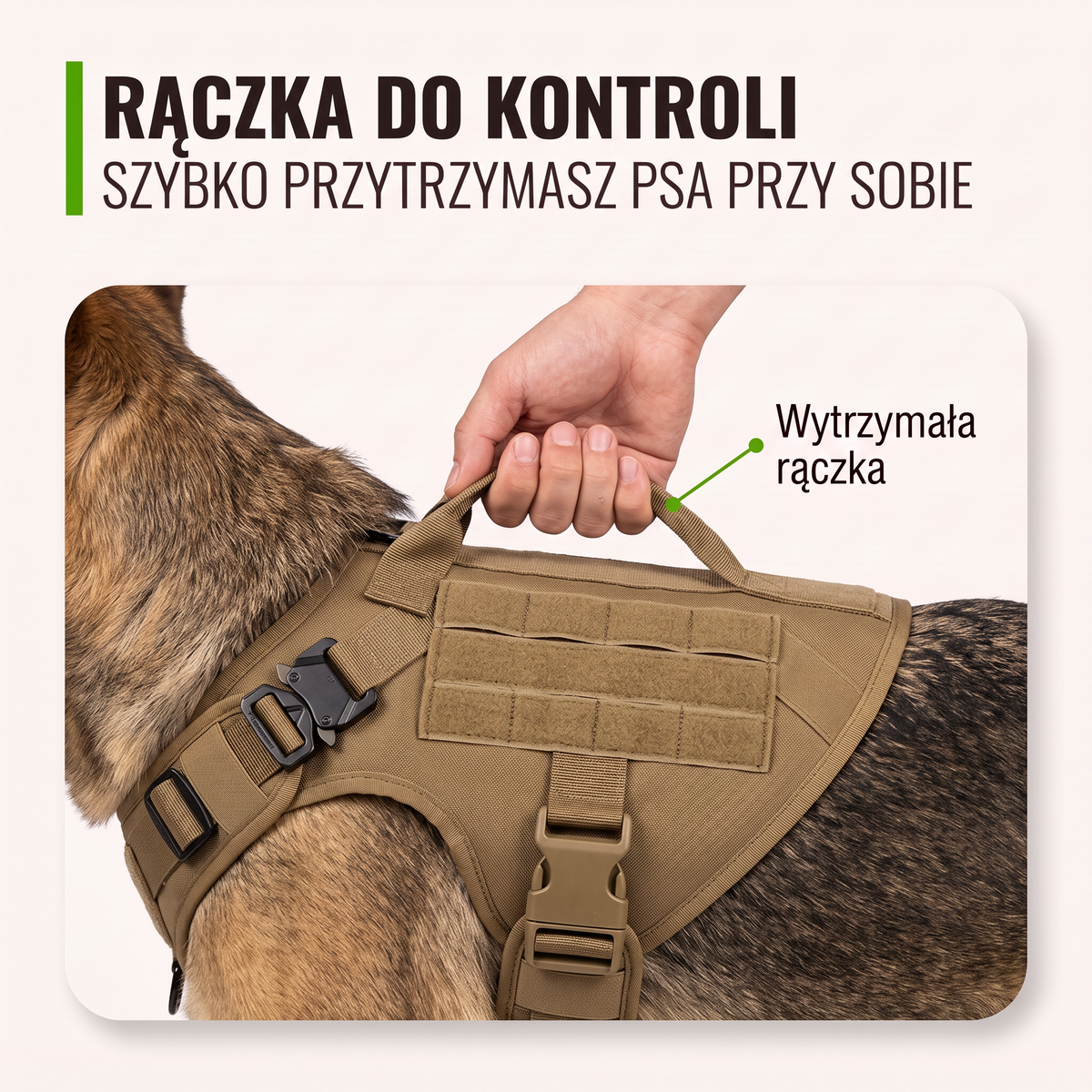 Rączka do kontroli na szelkach taktycznych Furlok™ K9.
