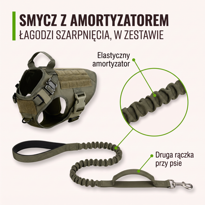 Smycz z amortyzatorem w zestawie z szelkami Furlok™ K9.